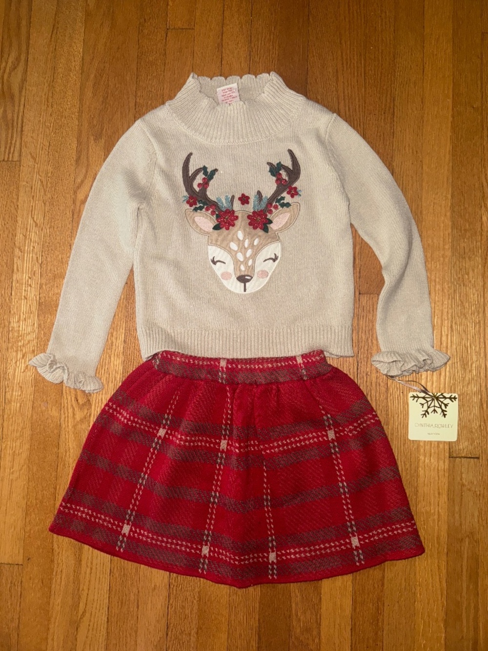 Cynthia Rowley- Reindeer sweater and skirt- 3T